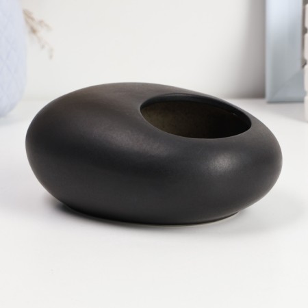 Kashpo - Bonsian "Galka" for cacti and succulents, black, 15x12x6cm