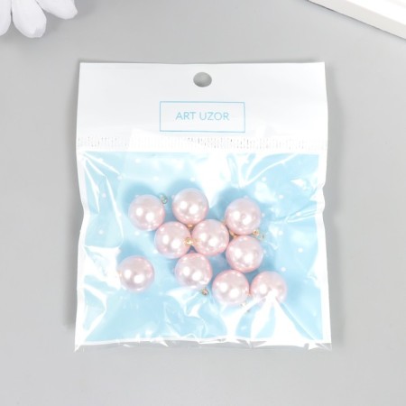 Decor for creativity plastic "Pink ball with loop" set 10 pcs 1.2x1.2x1.2 cm-3