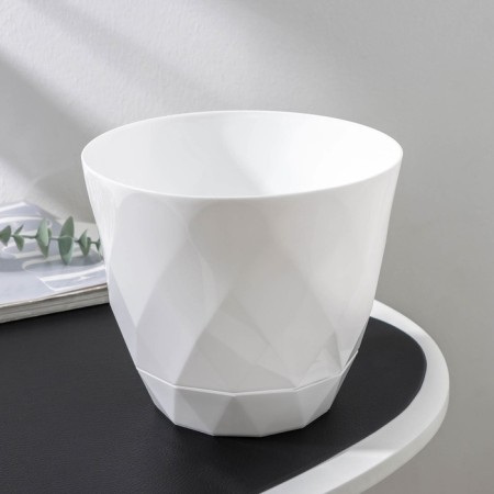 Pot for flowers with the pallet laurel, 2.3 l, d = 17.5 cm, h = 15 cm, white color-1