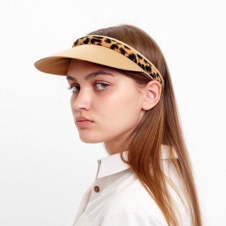 Feminine visor Minaku "Leopard" Brown color, rr 56-58-1