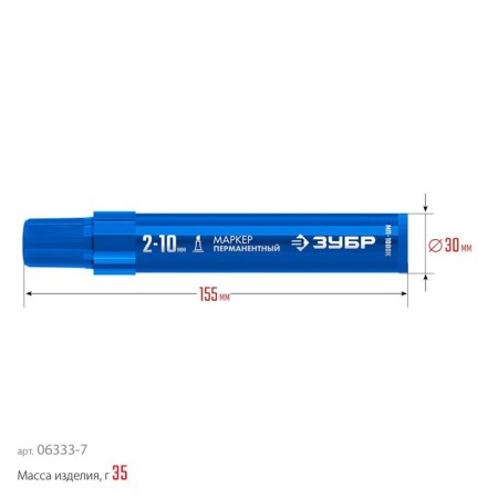 Marker bison MP-1000K 06333-7, permanent, wedge-shaped, 2-10 mm, blue-3