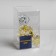 Christmas ball "bumps with yellow tinsel", batteries, 5 LED, white glow