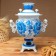 Gzhel set, oval, 3 objects, samovar 3 l, teapot 0.7 l, tray