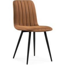 Stool on a metal frame Dani metal/velor, black/orange 43x48x85 cm