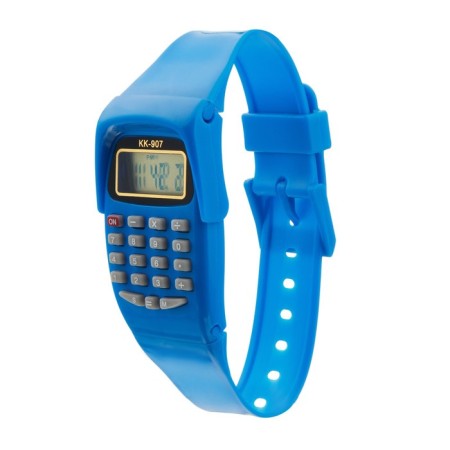 Watch of Electronic nursery, with a calculator, silicone strap, L-21 cm, blue-1