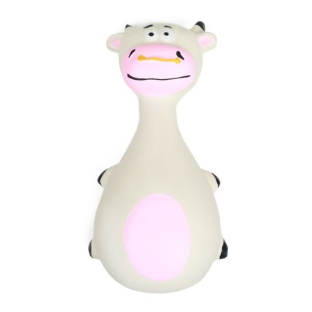 Power Toy for Dogs "Cow-Kugya", 14 cm, white/pink-2