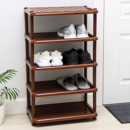 Shoe shelf "Universal", 5 tiers, 49.7 × 30.7 × 83.7 cm, brown color