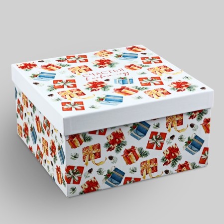 Gift Box "Happiness in the New Year", 26 x 26 x 14 cm, New Year-1