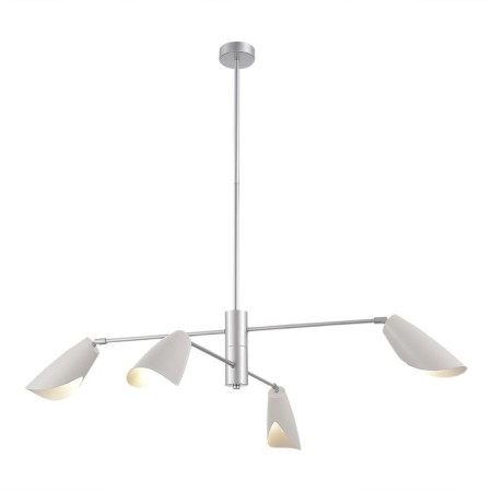 Suspended EVOLUCE lamp. Sle1254-103-04. Alton. 4x60 W, E14, 127.5x127.5x108.1 cm, silver color-1