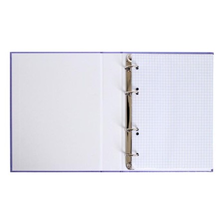 Notebook on 4 rings A5, 120 sheets in the Violet. Metallic cage, boumvinyl cover, offset unit-1