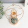 Summary of Metal for 1 candle "Saturn" gold and blue-green 32x15x15 cm