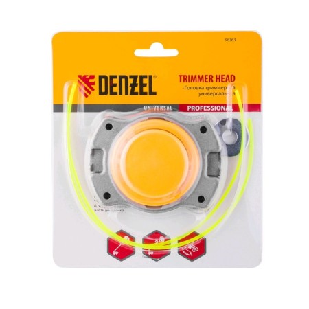 Denzel 96363 trimmer head, MAX 2.4 mm fishing line, puck/nut M8/M10, full -time fasteners-2