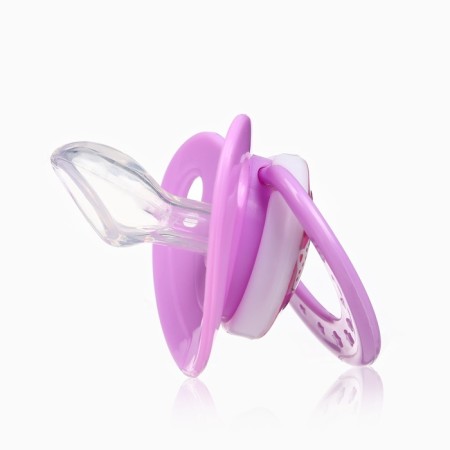 Dummy orthodontist., With a cap and a holder, from 0 months, the color of a violet / roses-8