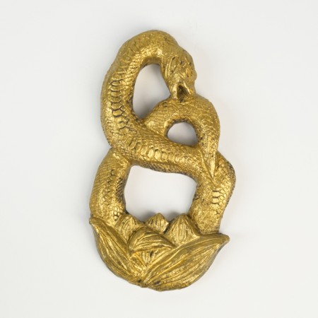 Panel with the suspension "Snake in the Flower" Old Gold, 12x7x1cm