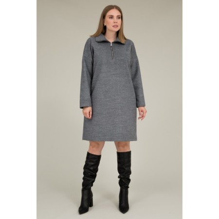 Female dress, size 58, gray color-3