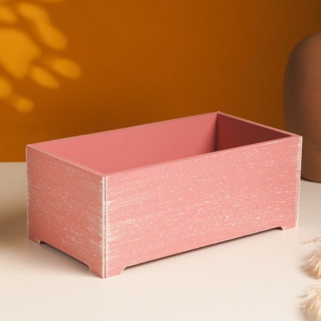 Kashpo wooden "Provence" 23x12.5x9 cm pink coral