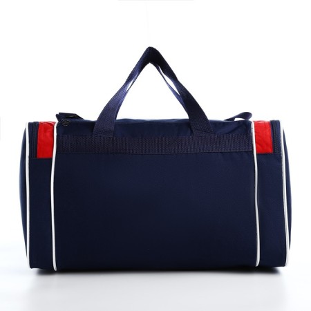Sports bag with lightning, 3 outer pockets, long belt, blue/red color-1