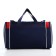 Sports bag with lightning, 3 outer pockets, long belt, blue/red color