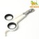 Coger scissors with an emphasis for a finger, a hole of 6 mm, white with black