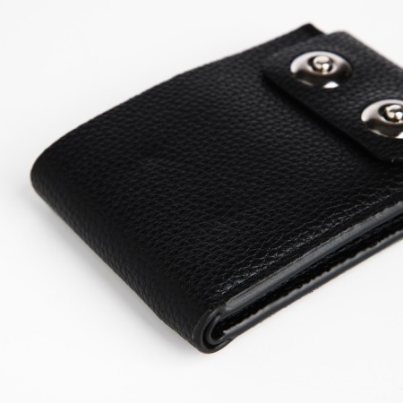Male purse on magnets, department for bills, cards, coins, black color-2