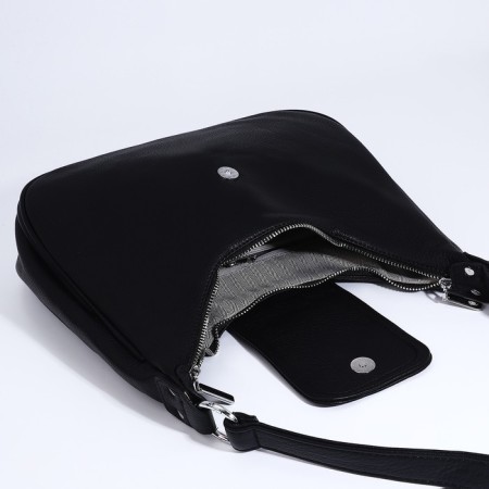 Load bag with zipper, external pocket, long belt, black color-7