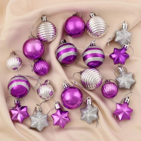 Set of jewelry plastic 21 pcs "Serpentine" silver-purple