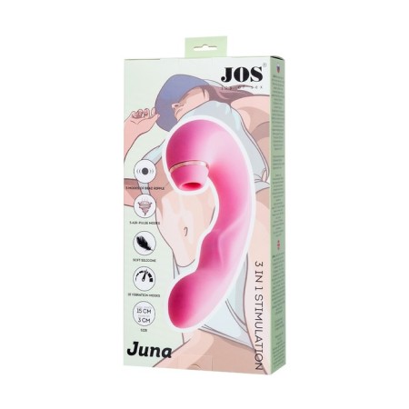 Multifunctional stimulator of the Jos Juna clitoris, pink color, 15 cm-2
