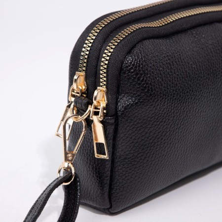 Bag Cross-Bodi with a zipper, black color-5