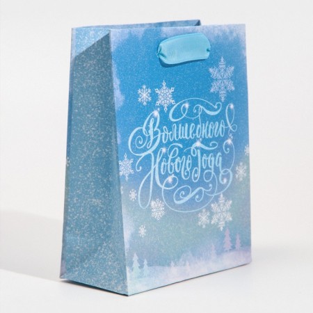 Laminated vertical “Frosty shine”, 12 x 15 x 5.5 cm, New Year-1