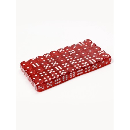 Playing bones, 1.6 x 1.6 cm, set 50 pcs, red-1