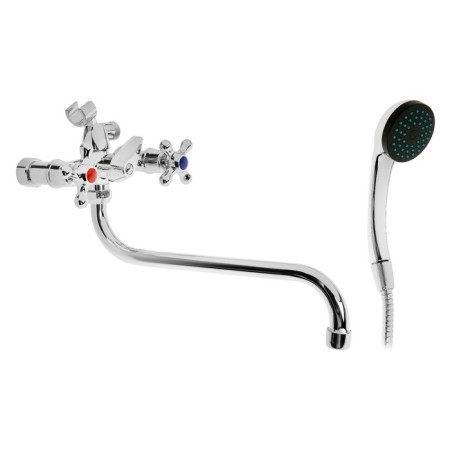 Bath mixer Istok Life Standard 0402.417, two -wound, with long surge, chrome