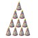 Festive paper cap "Happy Birthday", stars