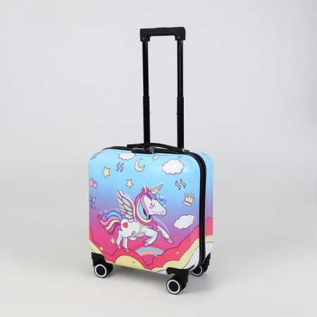 Small suitcase 20 "On a zipper, code castle, pink color