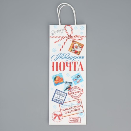 Package for the bottle "New Year's Post", 13 x 36 x 10 cm, New Year-7