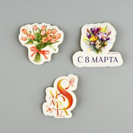 Set of stickers "March 8", 5 x 5 cm-3