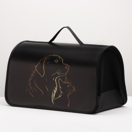 Bag - Frame Animal Carriage, 50 x 25 x 28 cm black with animals-5