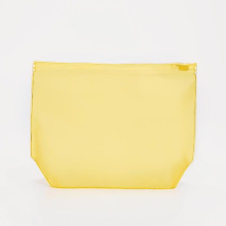Cosmetic bag with zip-gl, transparent/yellow color-2