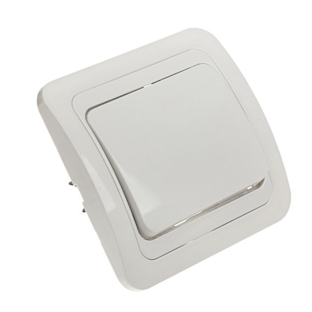 Smartbuy switch "Mars", 10 A, 1 key, hidden, white
