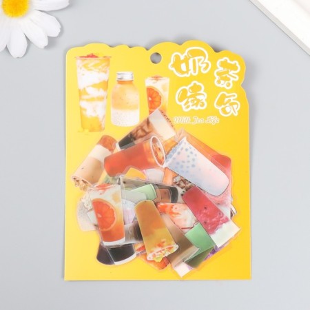 Stickers for creativity "Dairy Tea" PVS set 50 pcs 3x2 cm-3