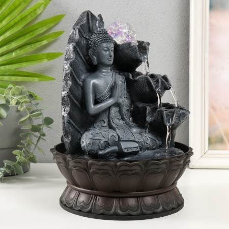 The desktop fountain from the network, the backlight "Buddha in the gray sits at the sheet" 20x20x30 cm-1