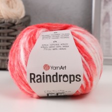 Пряжа "Raindrops" 18% шерсть, 35% полиамид, 47% акрил 115м/50гр (2908 коралловый меланж )