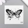 Tattoo on the body Black "Butterfly with Shards" 6x6 cm