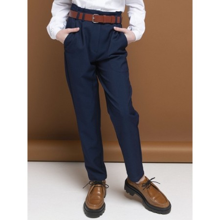 Pants for girls, height 146 cm, dark blue color