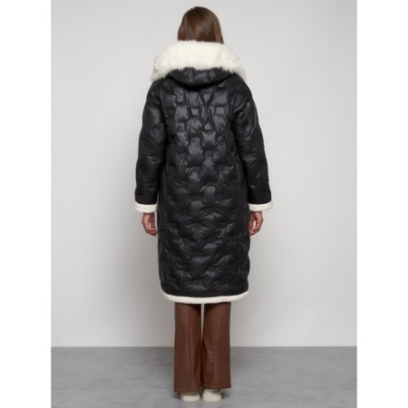 Coat insulated winter female, size 52, black color-3