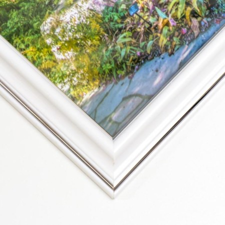Photo frame 30x40 281s white with silver (plastic screen)-1