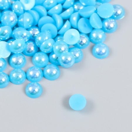 Decor for creativity plastic "Half of beads. Blue" 20 g 0.8x0.8 cm-1