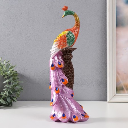 Polystone souvenir "Peacock on a high stand" MIX 26x12 cm-1