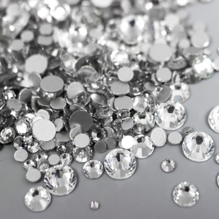Decor for creativity Glass "Rhinestone Strived cone. Transparent" d = 1.5-6.5 mm set 1000 pcs-1