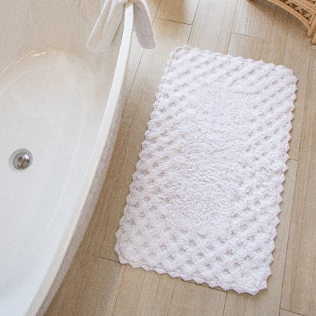Rug in the bathroom Arya Mary, 60x100 cm, white color