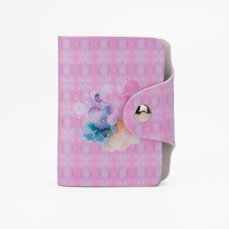 Button business card, 20 cards, pink color